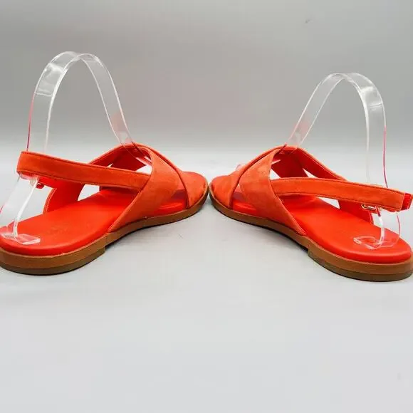 Cole Haan Sandals Womens 7 Orange Suede Grand 360 Slingback Flats Comfort Shoes - Picture 6 of 12